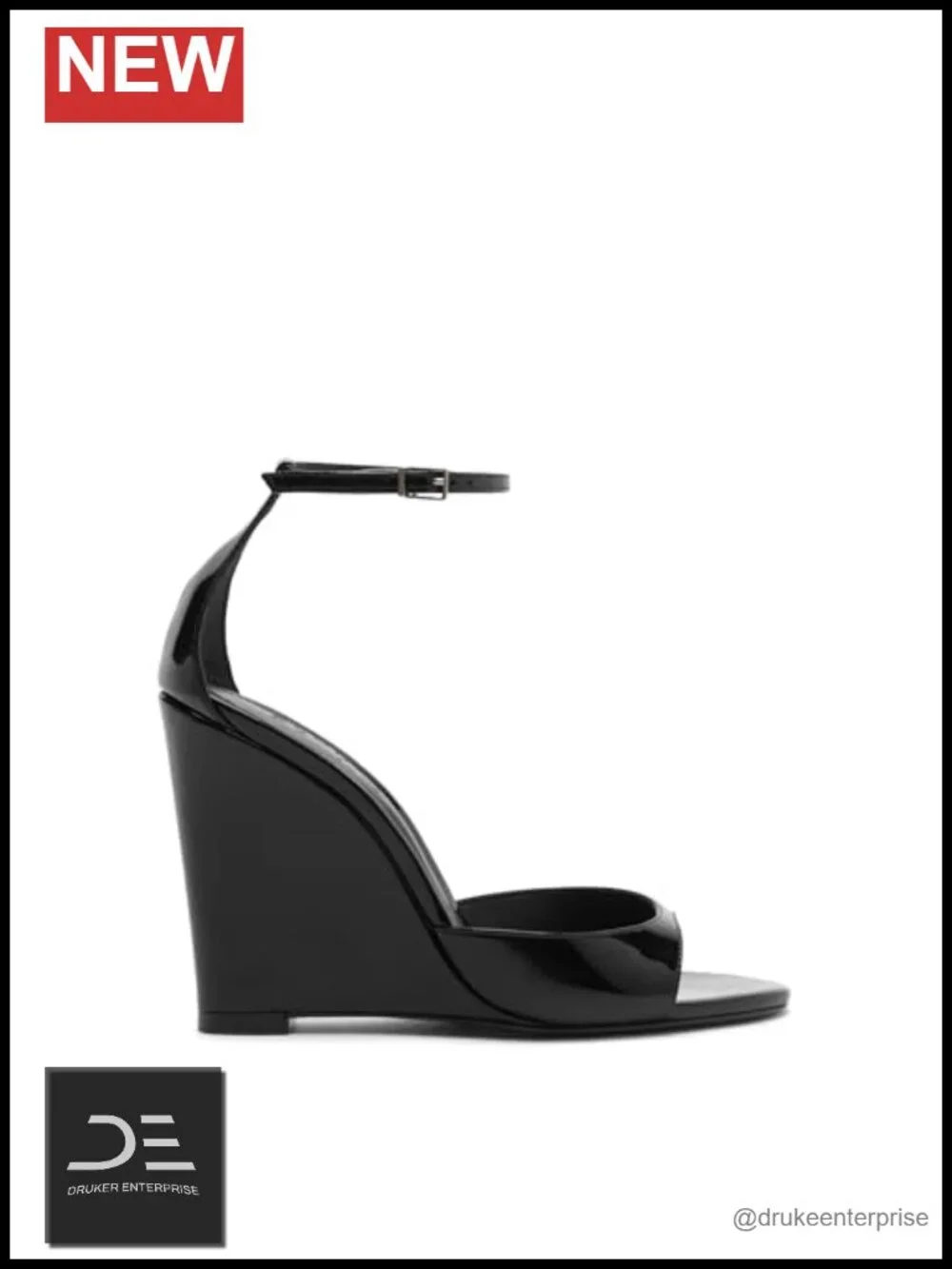 Metallic Leather Peep Toe Wedge Sandals Ankle Strap Gold